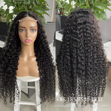 Longest 36 inches Raw 13x4 Water Wave Transparent HD Swiss 360 Lace Frontal Brazilian Preplucked 200% Density 4*4 Human Hair Wig